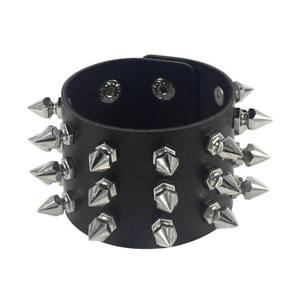 Punk Gothic Exaggerated Leather Bracelet Three Row Pointed Pin Bracelet Lot