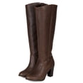 thumbnail image 5 of Breckelles BE77 Women Leatherette Chunky Heel Knee High Riding Boot, 5 of 5
