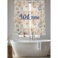 thumbnail image 5 of Sheer Curtains 63 Inches Long 2 Panels, Nautical Watercolor Shell Starfish Rod Pocket Curtain Voile Draperies, Summer Marine Animals Light Filtering Window Treatment for Living Room Kitchen Bedroom, 5 of 8