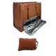 thumbnail image 3 of Bolso de mano para mujer, bolso para portátil de piel sintética de gran capacidad con bolsillo para monedero. Marrón oscuro, 3 of 9