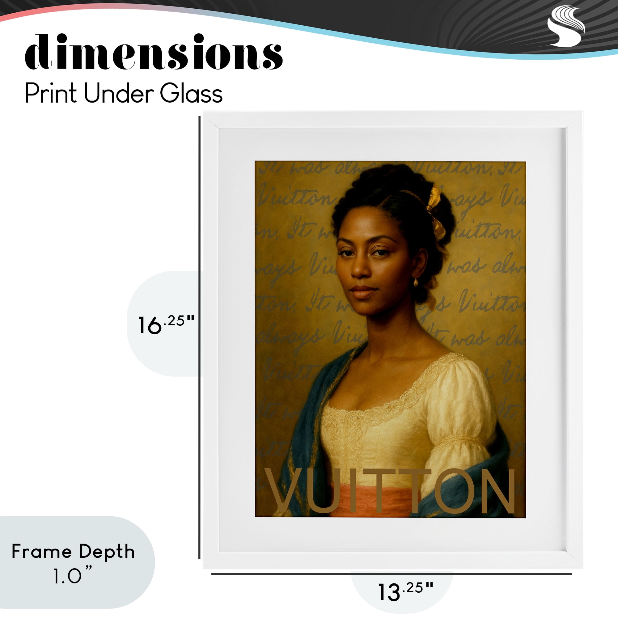 Stupell Industries Vintage Fashion Lady White Framed Print Under Glass, design by Grotto Studios
