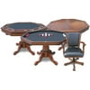 Hathaway 3-in-1 Poker Table with 4 Chairs, Walnut