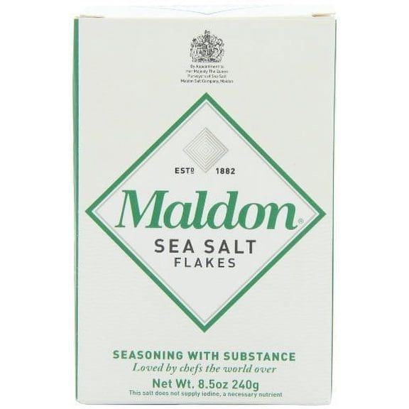 2pk Maldon Salt, Sea Salt Flakes, 8.5oz each Kosher, Natural, Handcrafted, Gourmet, Pyramid Crystals