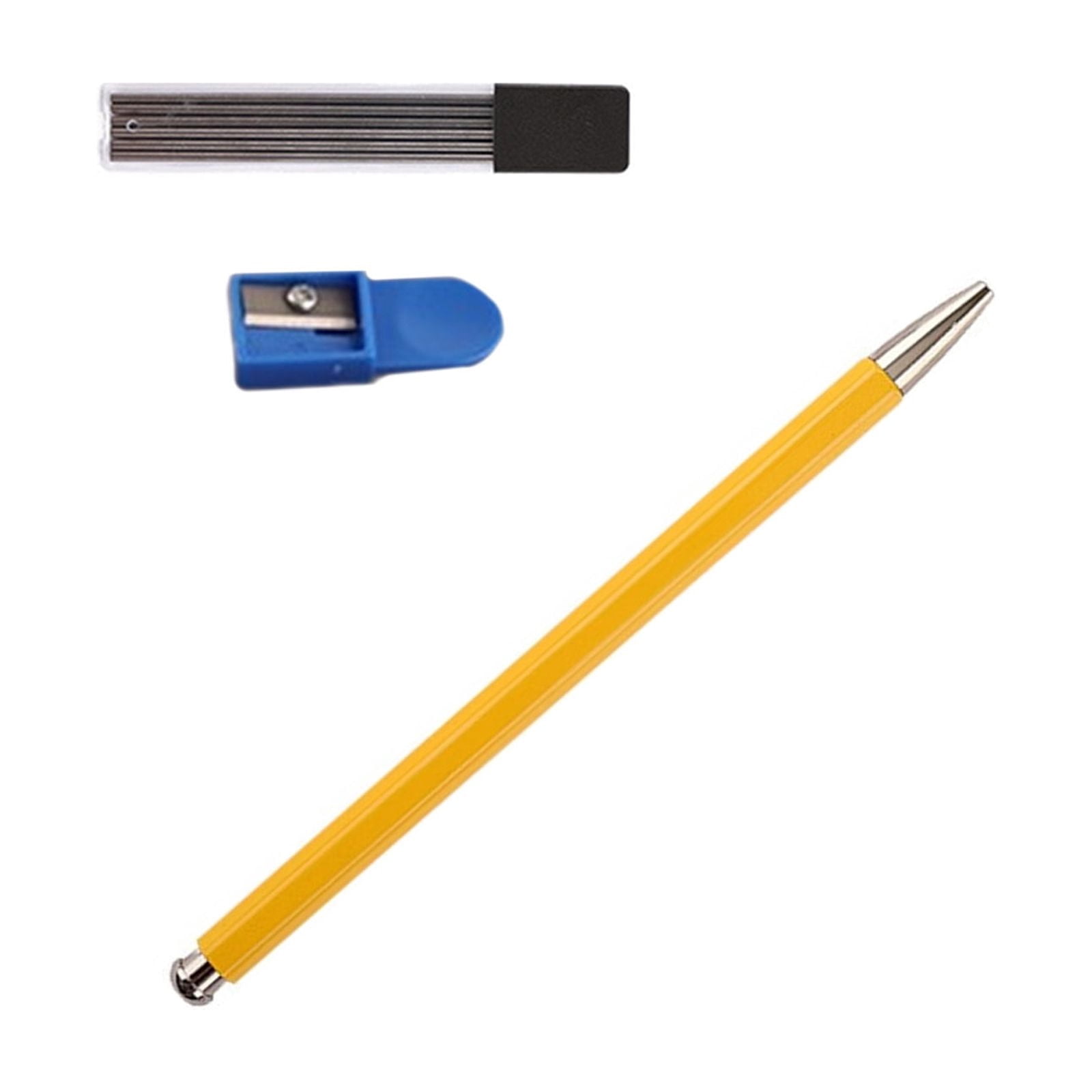 Metal Everlasting Pen with Sharpener & Refills, Ergonomic Handle Metal Mechanical Pencil Student Drawing Pen Sketch Pen