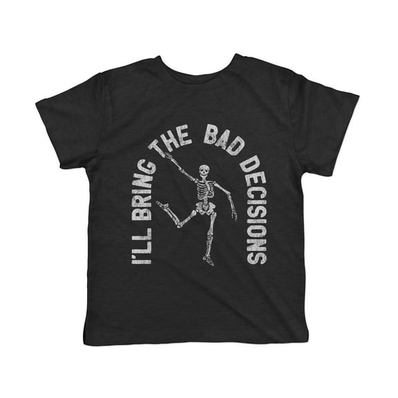 Toddler Funny T Shirts Ill Bring The Bad Decisions Sarcastic Halloween Graphic Novelty Tee For Young Kids
