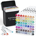 thumbnail image 2 of ChicRosa Art Markers, 65 Coloring Markers and 1 Blender, 66 Pack Alcohol Based Dual Tip Permanent Markers Highlighters with Case, Excellent for Adults Kids Coloring Marking Drawing Sketching (Black), 2 of 4