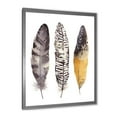thumbnail image 2 of Designart 'Boho Ethnic Art Dark Gray Feathers III' Bohemian & Eclectic Framed Art Print, 2 of 4