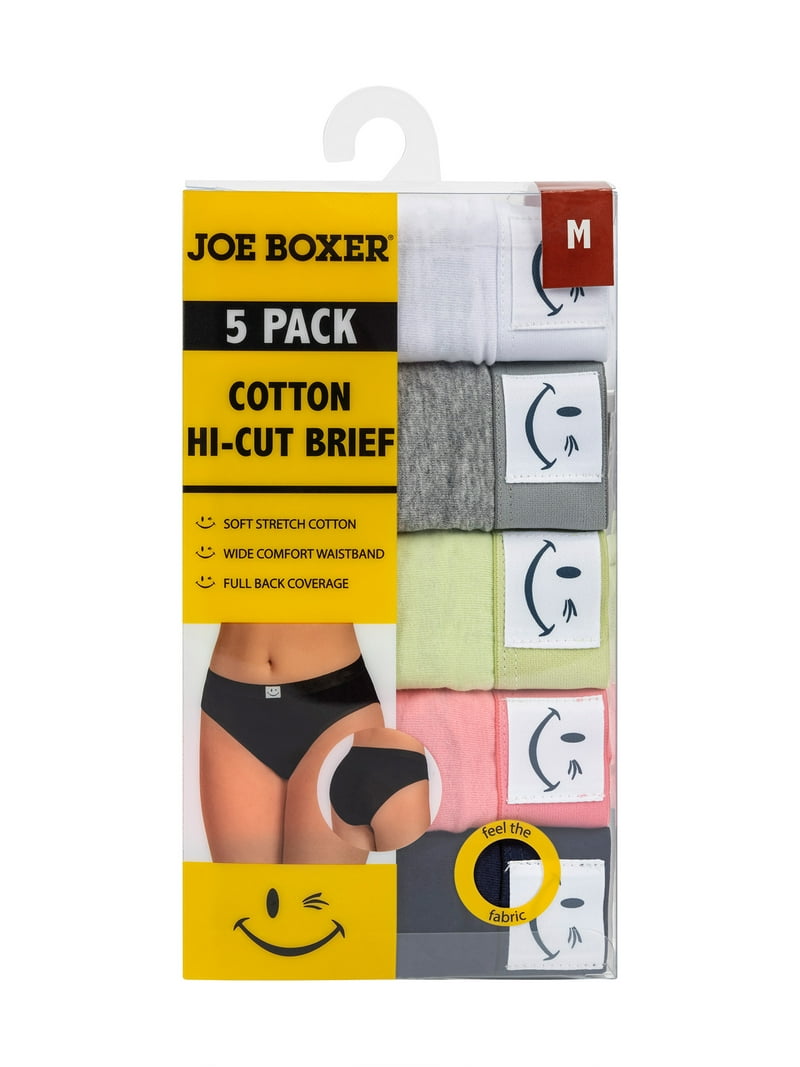 Joe Boxer Women's 5-pack Winky Waistband Hi-cut Brief