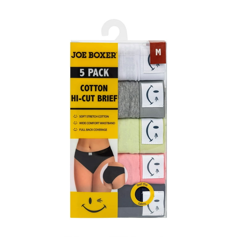 Joe Boxer Women's 5-pack Winky Waistband Hi-cut Brief