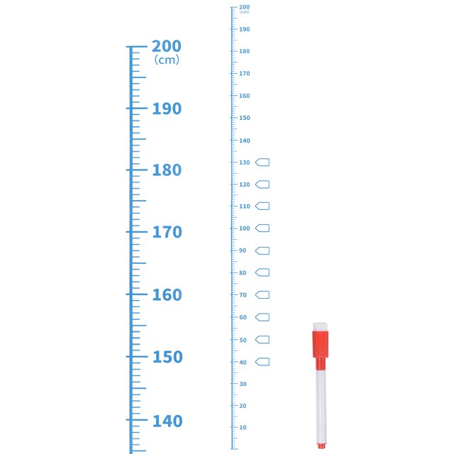 Unique Bargains Growth Chart 200cm Metric Height Chart Ruler Wall Decor with Marker Pen, Light Blue