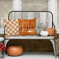 thumbnail image 4 of Fall Pillow Covers 20x20 Set of 4 Hello Pumpkin Farmhouse Decorations Orange Stripes Outdoor Autumn Thanksgiving Farm Pillows Decorative Case for Home Couch Decor S23F01-20, 4 of 6