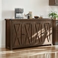 thumbnail image 3 of DWVO Buffet Cabinet, Farmhouse Kitchen Storage Cabinet with Doors and Shelves, Accent Cabinet Sideboard, Wood Console Cabinet with Storage Entryway Cabinet for Living Room, Dining Room,Dark Brown, 3 of 10