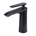 thumbnail image 2 of Elegante grifo de lavabo de latón: baño de control de agua fría y caliente de una sola manija, 2 of 6