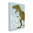 thumbnail image 3 of Stupell Industries High Five Roaring Dinosaur T-Rex Kids Typography Graphic Art Gallery Wrapped Canvas Print Wall Art, Design by Daphne Polselli, 3 of 7