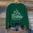 thumbnail image 6 of Women's Crewneck Sweatshirt Holiday, Vacation Graphic Tees Tops Fall Fashion Long Sleeve Pullover Green-1 XS, 6 of 6