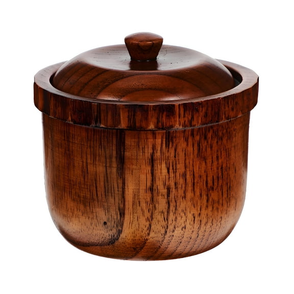 ACDANC Wooden Sugar Bowl with Lid Wide Mouth Candy Jar Holder