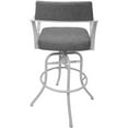 thumbnail image 2 of Carolina Swivel Tilt Bar 30" Metal Bar Stool - Mojave Gray fabric - White frame, 2 of 8
