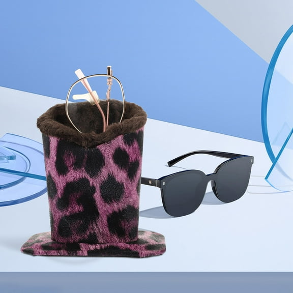 PAMINGONO Handmade Spectacle Display Rack Desk Glasses Holder Plush Purple 1Set 4.7x4.5x3.1in