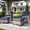 Blue, variant on NestNook 5-Piece Outdoor Wicker Swivel Glider Patio Conversation Sets with Cushions