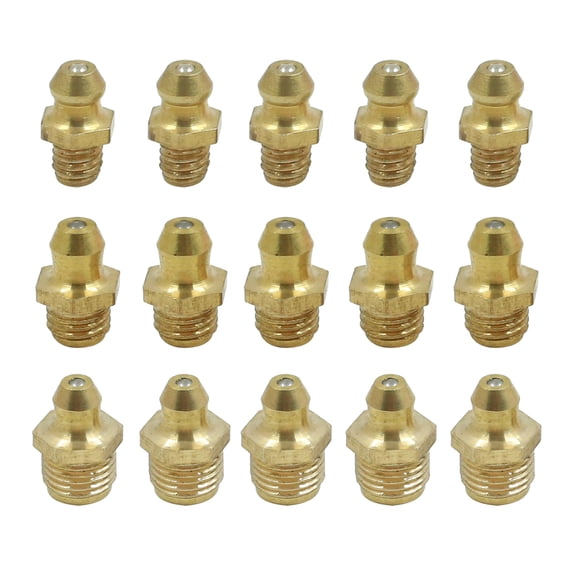 Brass M6 M8 M10 Thread Straight Grease Nipple Fittings Kit for Car 5 Set