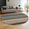 thumbnail image 6 of Addison Rugs Mayfield Premium Machine Washable Transitional Stripes Brown Round Rug, 8' x 8', 6 of 6