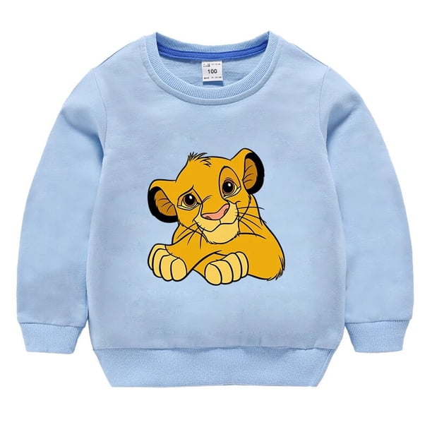 Sudadera con estampado de El Rey León para niño y niña, ropa bonita de Disney, top de manga larga a la moda, primavera y otoño, 2022