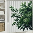 thumbnail image 5 of COMIO Shower Curtain Botanical Art Watercolor Green Leaf Tropical Plant Boho Deco Multiple Sizes White, 5 of 6