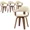Cream, variant on LeisureMod Brivo Leather Dining Chair with Wooden Legs – Open-Back Swivel Armchair with Poplar Wood Base, 360° Rotation for Dining Room or Kitchen Set of 4