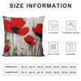 thumbnail image 5 of Creowell  Poppy Flower Pillow Case,Vintage Red Poppy Flower Cushion Cover Square Standard Home Ative for Men/Women Black Red, 5 of 5