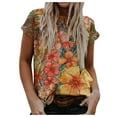 thumbnail image 1 of Pompotops Blouse Décontractée à Manches Courtes Col Rond Imprimé Mode Été pour Femmes, 1 of 4
