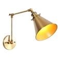 thumbnail image 2 of Aiwen Gold Light Fixture Industrial Retro Wall Mounted Lamp Swing Arm Wall Sconce, 2 of 9