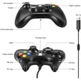 thumbnail image 2 of Xbox 360 Controller, USB Wired Gamepad with Enhanced Dual Vibration and Ergonomic Design for Microsoft Xbox 360 & Slim & PC, 2 of 5
