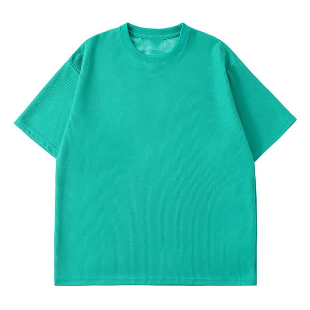 zanvin Summer Tops, Men Solid Fashion Casual Pullover Round Neck Short Sleeve T-Shirt Tops