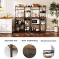 thumbnail image 3 of 6-Tier Kitchen Bakers Rack with Hutch, Microwave Oven Stand with Wine rack, Coffee bar,Kitchen Utility Storage Shelf for Spice Rack Organizer,Brown, 3 of 8