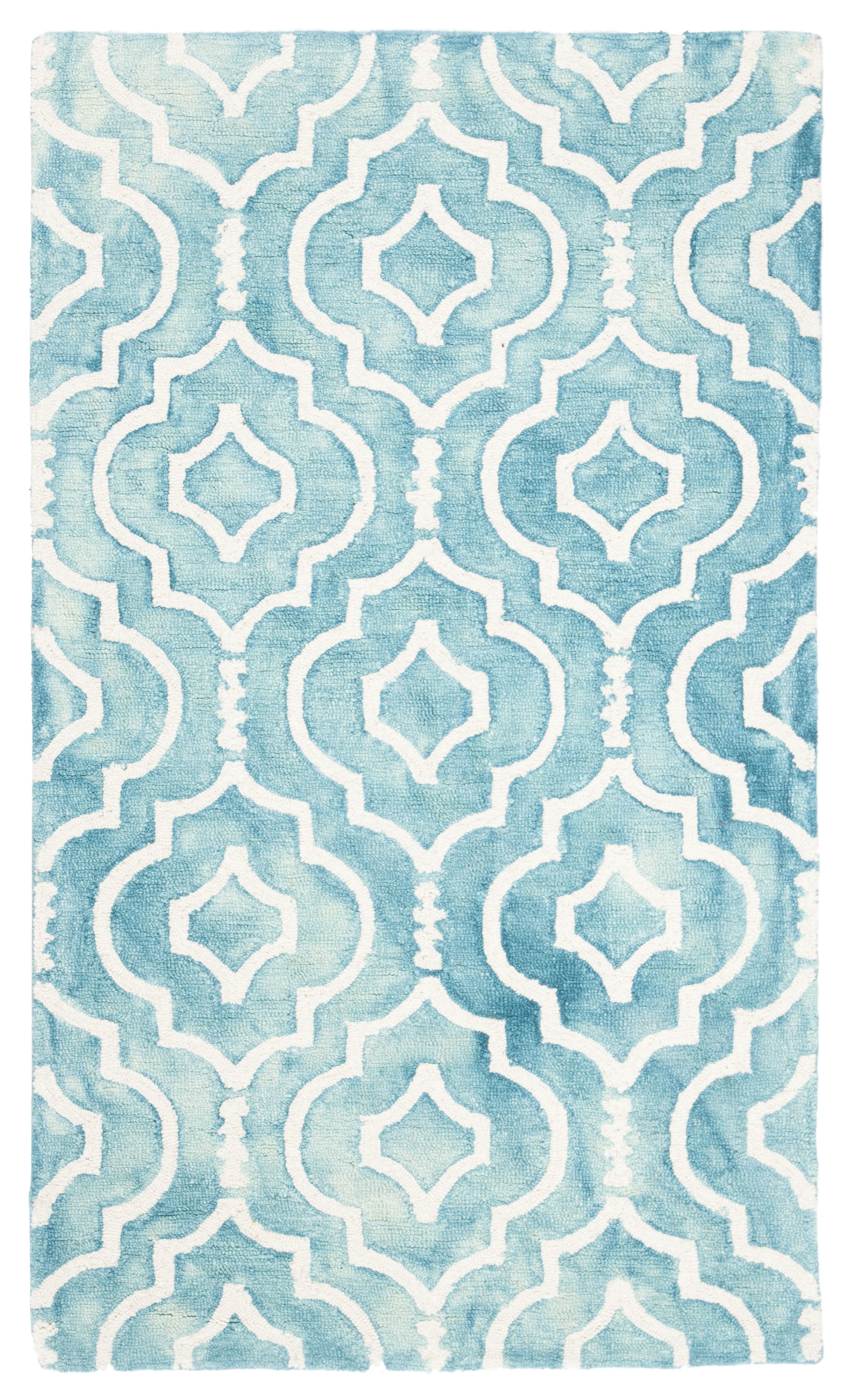 Safavieh Dip Dye Lairos Distressed Wool Area Rug, Turquoise/Ivory, 3' x 5'