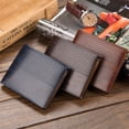 thumbnail image 4 of Cartera de hombre de cuero minimalista delgada con bolsillo frontal y doblez de cuero suave, 4 of 5