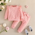 thumbnail image 2 of REDARER Toddler Girls 2PC Set: Heart Top & Bowknot Pants, Sweet Casual Outfit Gift, Kids Sets Clothes, for Size 18-24 Months, 2 of 9