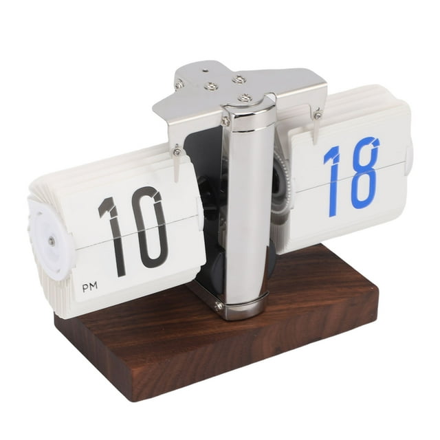 Reloj De Escritorio De Flip, Reloj De Calendario De Flip Automático Operado Por Equipo Interno Con Soporte De Metal Para La Sala De Hogar Decoración De La Oficina