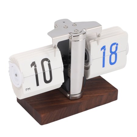Yajisi Vintage 12H Auto Flip Desk Clock, Mechanical Digital Calendar Down Clock, White (7.9 in)