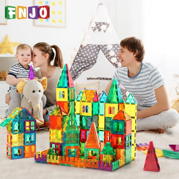 Magnetic Tiles 110PCS Magnet Building Set Magnetic Building Blocks Construction STEM Toys for Kids Gift for Boys Girls Walmart