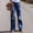 Navy, variant on Babysbule Womens Jeans Womens Hole Button Zipper Pocket Jeans Casual Denim Flares Wide Leg Slim Pants
