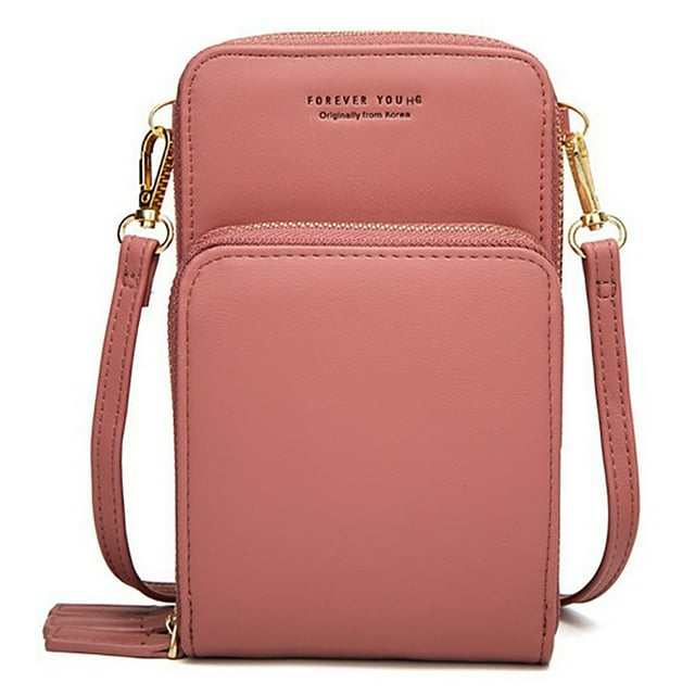 Women Phone Purse Fashion Solid Color Shoulder Purse Coin Purse Crossbody Bag