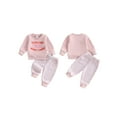 thumbnail image 2 of BemeyourBBs Girl Fall Outfits Strawberry Long Sleeve Pullover + Stripe Pants, 2 of 9