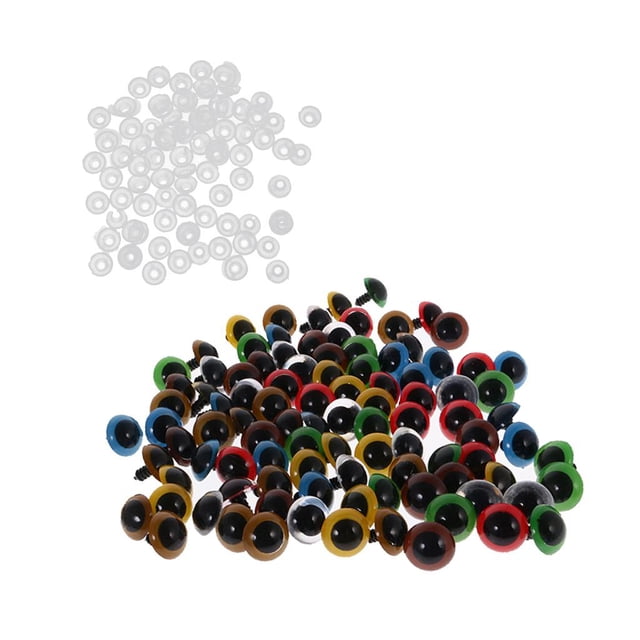 segolike Lot de 100 Yeux Mixtes avec Rondelles pour Poupée Jouet Doux Fabrication DIY 8mm