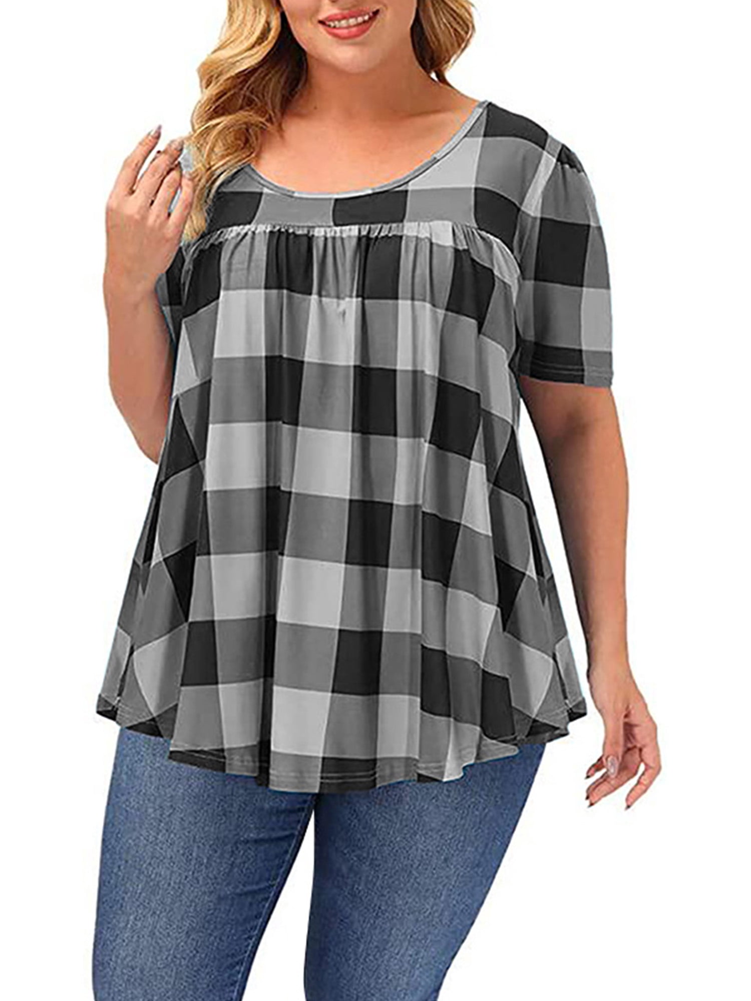walmart plus size tops women's