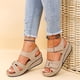 thumbnail image 2 of Women Sandals Soft Stitching Ladies Sandals Comfortable Flat Sandals Women Open Toe Beach Shoes Woman Footwear Sandalias Treking, 2 of 4