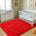 thumbnail image 6 of Homore Cute Fluffy Velvet Carpet Soft Washable Area Rugs for Bedroom/ Living Room Decoration,8'x10',Red, 6 of 7
