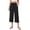 Black, variant on Fantaslook Women Capri Pants Wide Leg High Waisted Drawstring Capris Summer Casual Linen Cropped Pants with Pockets