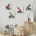 thumbnail image 2 of CDDposter Dinosaur Canvas Wall Art Cool Dinosaur Trucks Posters for Boys Room Vintage Monster Truck Pictures Wall Decor Artwork for Nursery Toddler Kids Bathroom Playroom Home Decor 20x20 4Pcs, 2 of 6