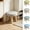 Gray, variant on Wooden Foot Stool with Padded Seat | Round Step Stool for Adults | Small Side Table or Ottoman for Living Room, Bedroom, Hallway | Compact Portable Stool for Extra Seating and Decor